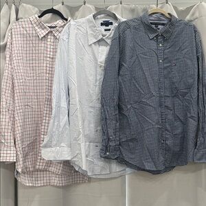 Tommy Hilfiger Men's Checked Button-Down Shirts - Navy, White, Red